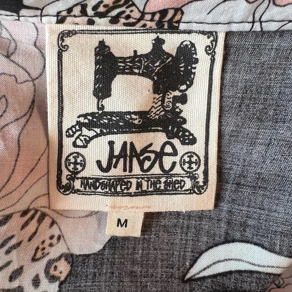 Jaase Floral Kimono Crop Cardigan Women's Sz M Black Pink Rayon Embroidered Trim - Picture 6 of 8